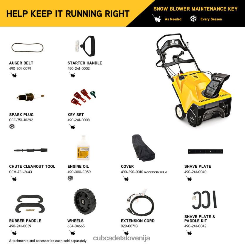 Cub Cadet 1x 21\ lhp snežna freza opremo XL2JH4212