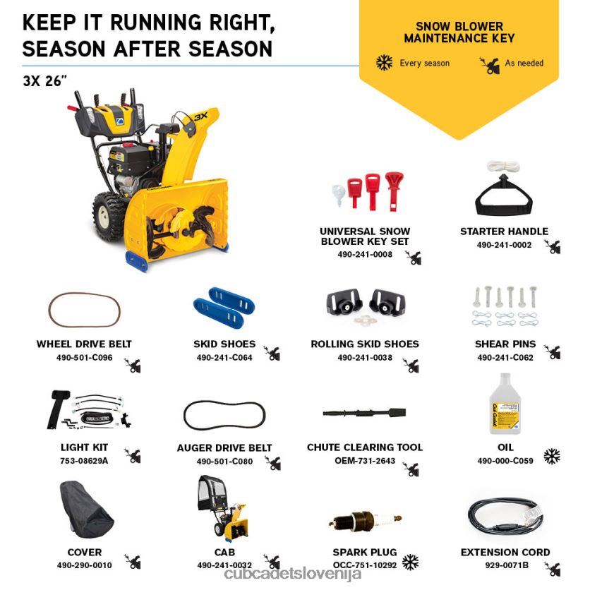 Cub Cadet 3x 26\ snežna freza opremo XL2JH4231