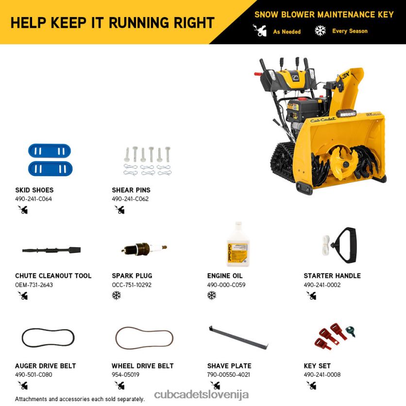 Cub Cadet 3x 30\ trac snežna freza opremo XL2JH4230