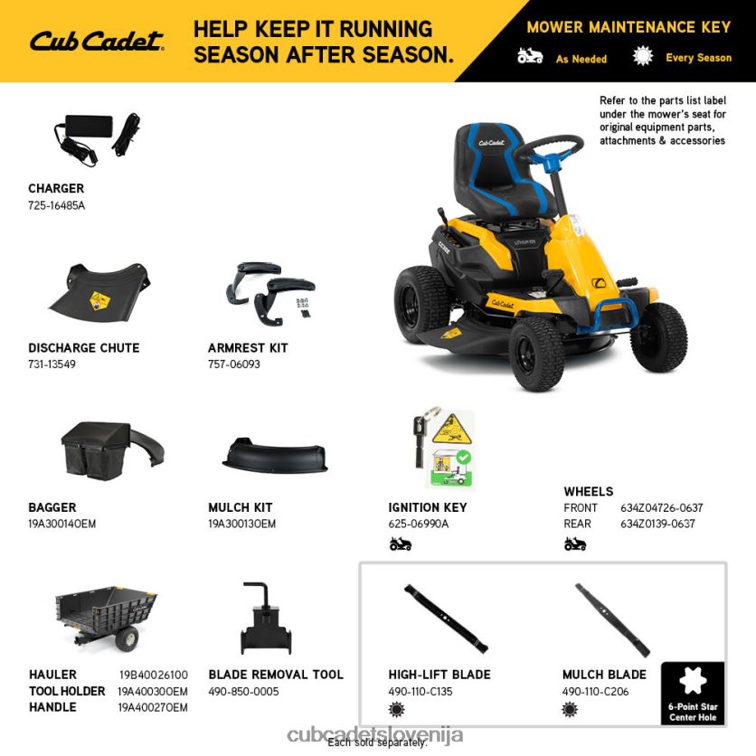 Cub Cadet cc30e opremo XL2JH448