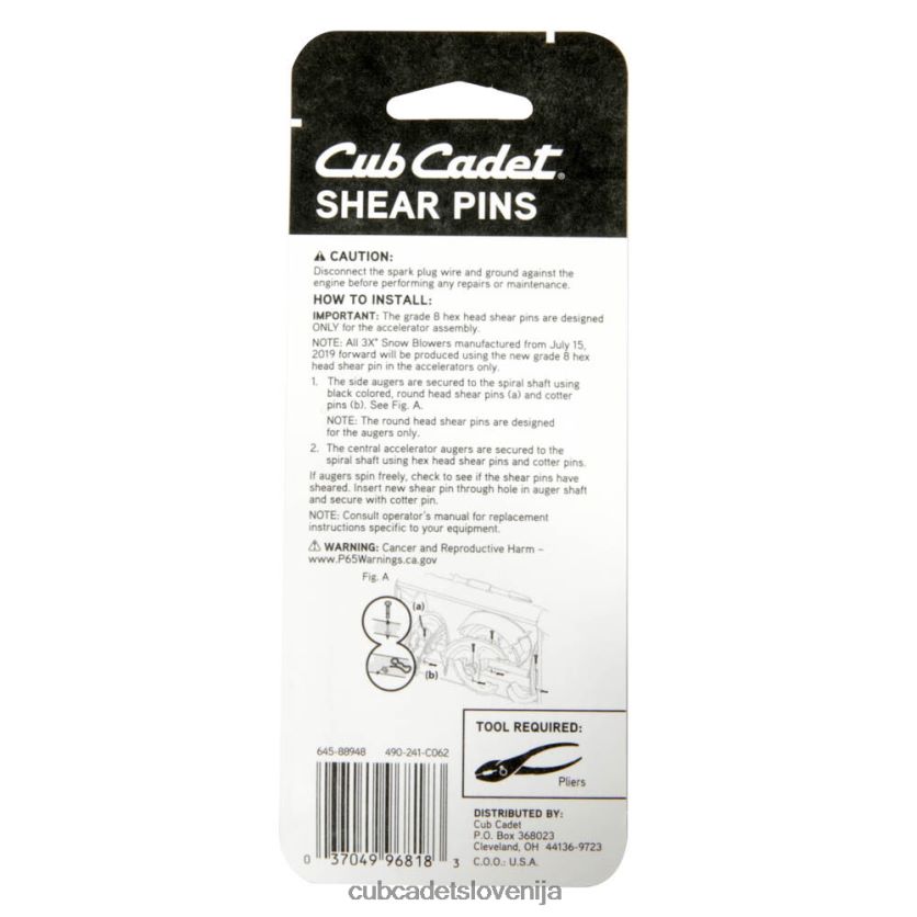 Cub Cadet strižne zatiče pripomoček XL2JH4239