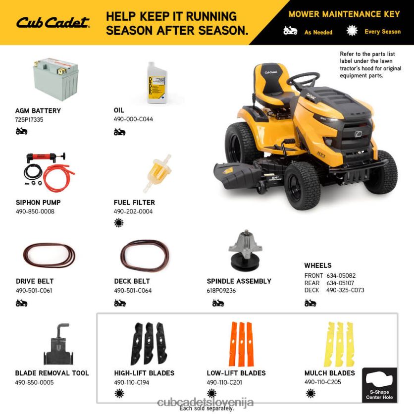 Cub Cadet xt1 gt54 fab opremo XL2JH447