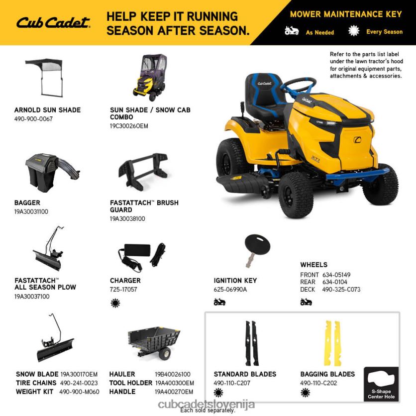 Cub Cadet xt1 lt42e opremo XL2JH442