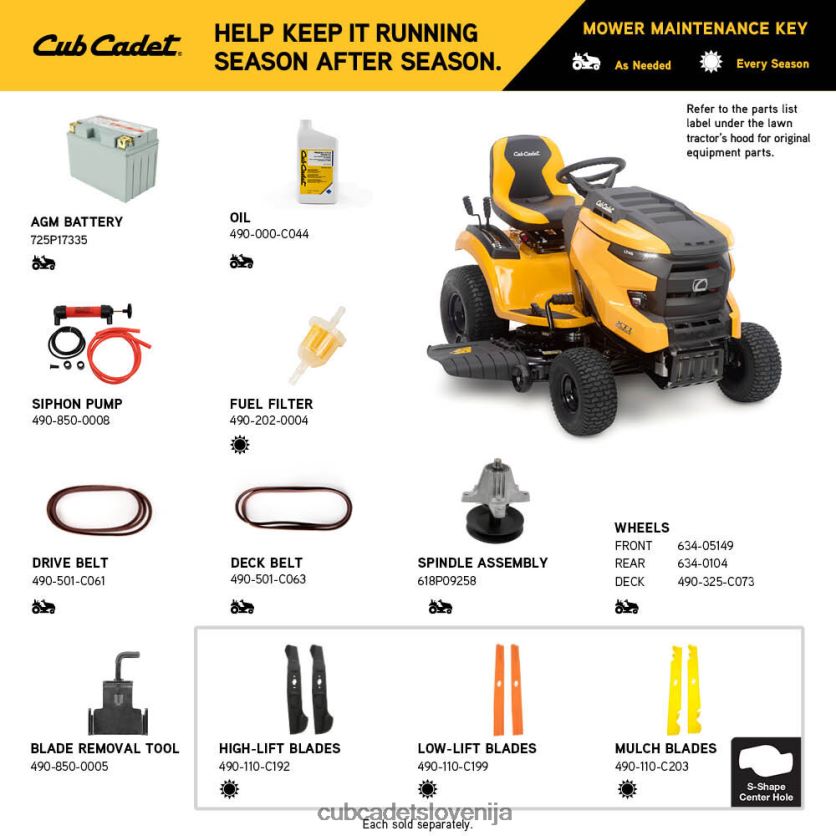 Cub Cadet xt1 lt46 opremo XL2JH436
