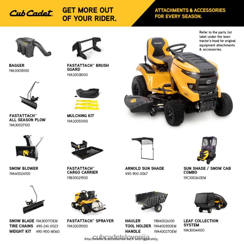 Cub Cadet xt1 lt50 fab opremo XL2JH437