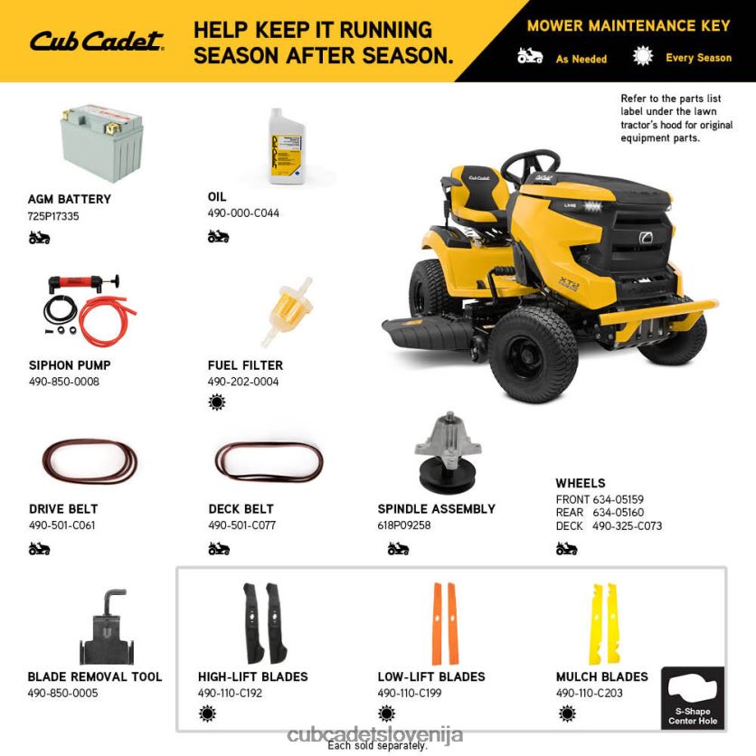 Cub Cadet xt2 lx46 opremo XL2JH438