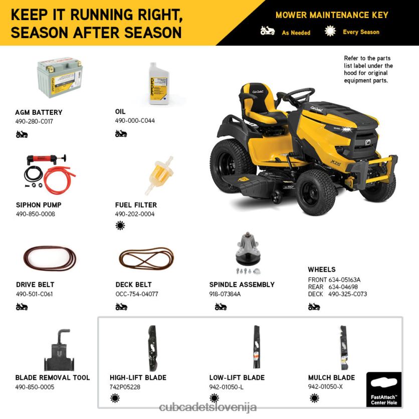 Cub Cadet xt2 slx50 opremo XL2JH446