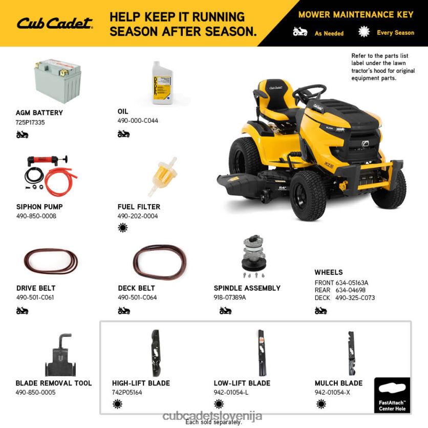 Cub Cadet xt2 slx54 opremo XL2JH449