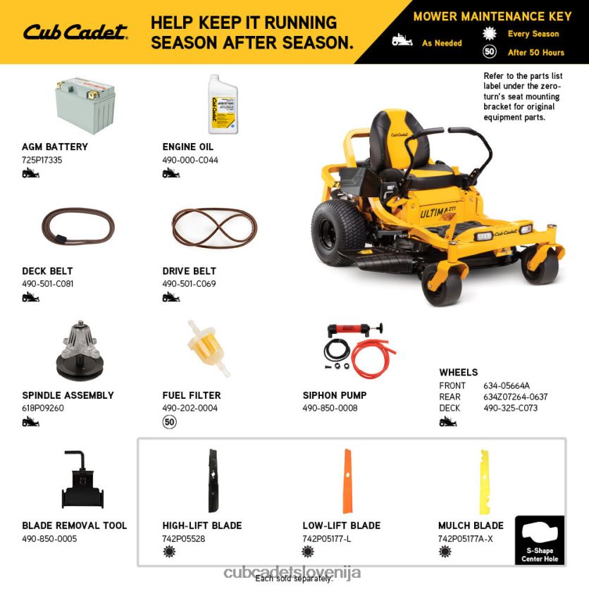 Cub Cadet zt1 42 opremo XL2JH43