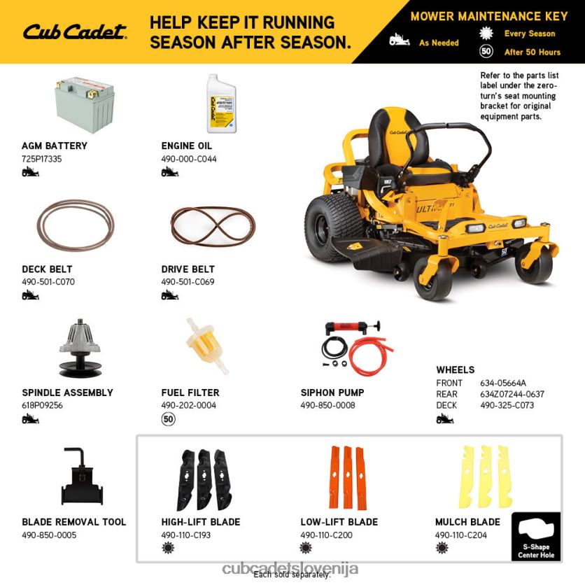 Cub Cadet zt1 50 opremo XL2JH41