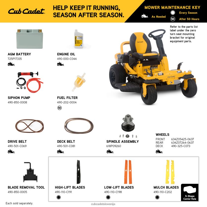 Cub Cadet zts1 42 opremo XL2JH46