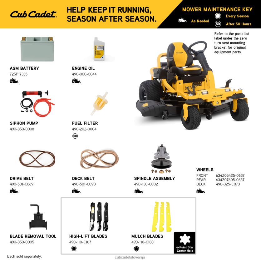 Cub Cadet zts2 60 opremo XL2JH47