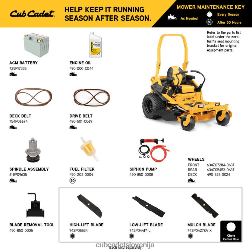 Cub Cadet ztx4 48 opremo XL2JH427