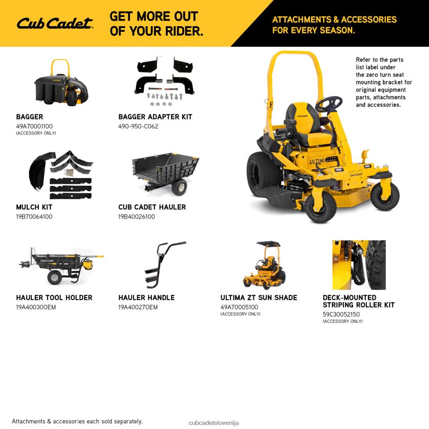 Cub Cadet ztxs4 48 opremo XL2JH426