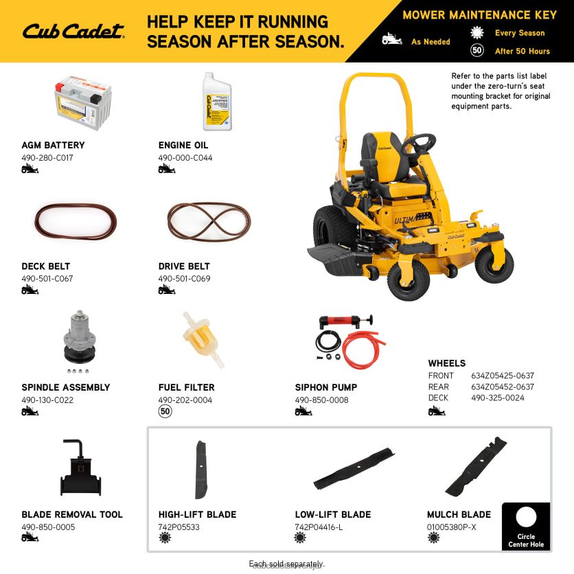 Cub Cadet ztxs5 54 opremo XL2JH419