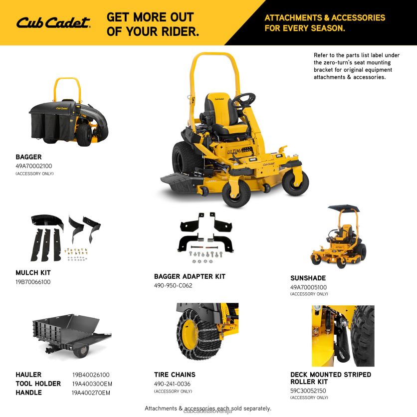 Cub Cadet ztxs6 60 opremo XL2JH416