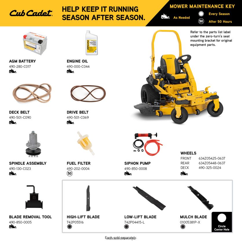 Cub Cadet ztxs6 60 opremo XL2JH416